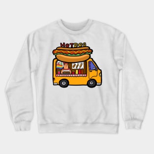 Street food truck, gay rainbow selling take away hot dog. Crewneck Sweatshirt